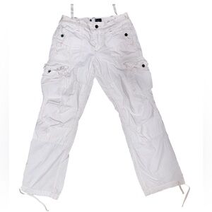 Polo Ralph Lauren White Cargo Multipocket Tactial Pants Y2K Streetwear Size 4